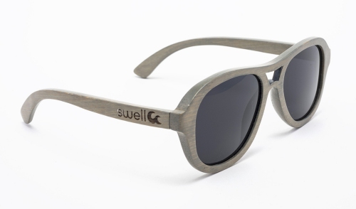 Gray Aviator Sunglasses W/Smoke Polarized Lenses