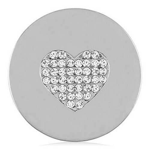 Stone Heart, LOVE Coin (Rhodium)