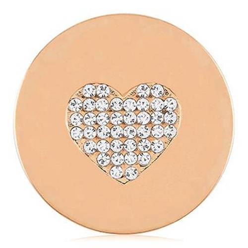 Stone Heart, LOVE  Coin (Rose Gold)