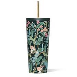 24oz Rifle Paper Company Cold Cup Peacock Blue
