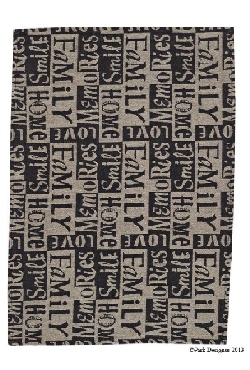 Words Jacquard Dishtowel - Black