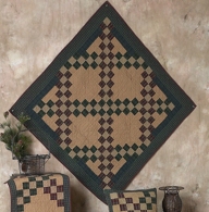 DOUBLE IRISH CHAIN Large Wall Hanging/Throw Tea Dyed