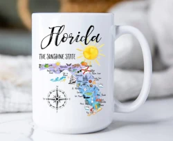 Florida State Map Souvenir Mug