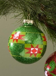 GREEN GLASS BALL ORNAMENT