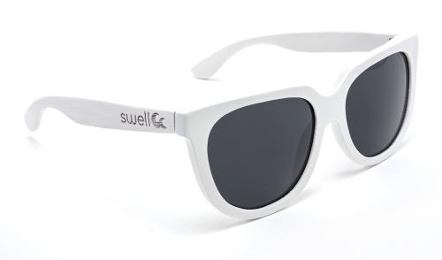 Women's White Olalla Sunglasses w/Smoke Polarized Lenses