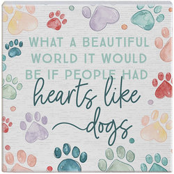 Hearts Like Dogs Wooden Sign
