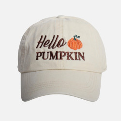 "Hello Pumpkin" Embroidered Baseball Cap