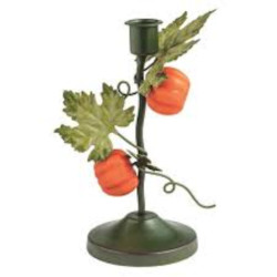 Large Metal Pumpkin Candlestick