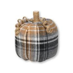 Small BWT Plaid Fabric Pumpkin