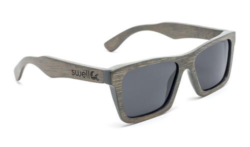 Gray Wayfarer Sunglasses W/Smoke Polarized Lenses