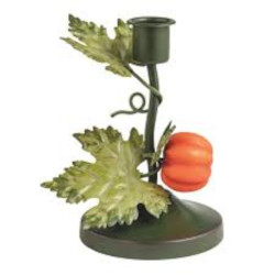 Small Metal Pumpkin Candlestick