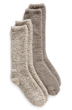 Cozychic 2 Pair Sock Set Pewter Multi