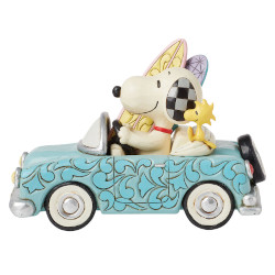 Jim Shore Snoopy & Woodstock Going Surfing