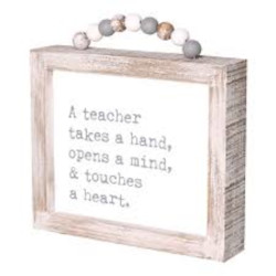Teacher Framed Sign with Beads